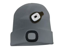 LIGHTHOUSE : Bonnet avec frontale LED rechargeable. Gris foncé