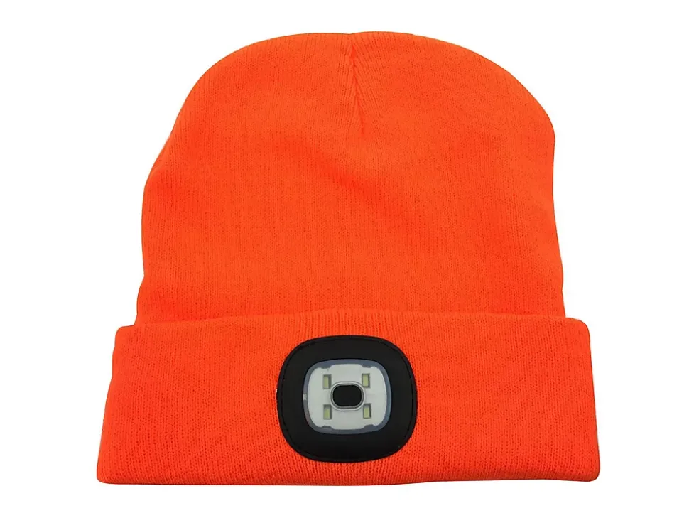 LIGHTHOUSE: Bonnet avec lampe frontale LED rechargeable. Orange