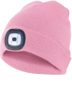 LIGHTHOUSE: Bonnet avec lampe frontale LED rechargeable. Rose