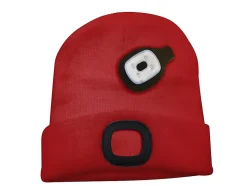 LIGHTHOUSE: Bonnet avec lampe frontale LED rechargeable. Rouge
