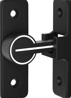 Loquet de porte coulissant lumineux à 90 degrés, avec 4 vis (noir)