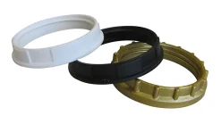 Lot 3 bagues de fixation pour abat-jour pour douille E27 Tibelec blanc noir or Ø48mm