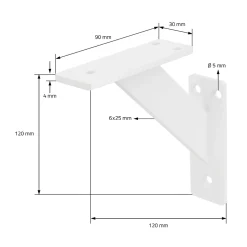 Lot 2 Equerres d'Etagere suspendue support mural en aluminium