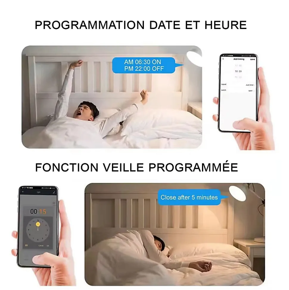 Lot 3 Interrupteurs intelligent SomLife WiFi 16A MiniSmart Switch Wi-Fi connecté,application Tuya/SmartLife,Alexa,Google Home