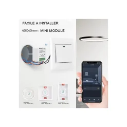 Lot 3 Interrupteurs intelligent SomLife WiFi 16A MiniSmart Switch Wi-Fi connecté,application Tuya/SmartLife,Alexa,Google Home