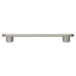 Lot 6 poignées de meuble arrondi GoodHome Minzh aluminium effet nickel satin gris l.121mm x l.25mm x H. 16mm entraxe 96mm