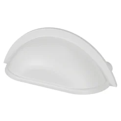 Lot 6 poignées de meuble demi-ronde GoodHome Govlin mat blanc l.81mm x l.30mm x H. 30mm entraxe 64mm