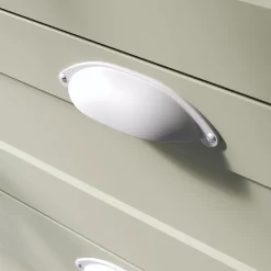 Lot 6 poignées de meuble demi-ronde GoodHome Govlin mat blanc l.81mm x l.30mm x H. 30mm entraxe 64mm