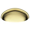Lot 6 poignées de meuble demi-ronde GoodHome Armel effet laiton doré l.79mm x l.28mm x H. 26mm entraxe 64mm