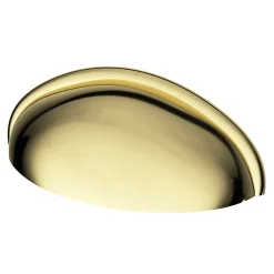 Lot 6 poignées de meuble demi-ronde GoodHome Armel effet laiton doré l.79mm x l.28mm x H. 26mm entraxe 64mm