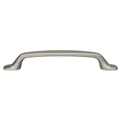 Lot 6 poignées de meuble nœud GoodHome Govlin aluminium effet nickel satin gris l.164mm x l.20mm x H. 24mm entraxe 128mm