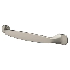 Lot 6 poignées de meuble nœud GoodHome Govlin aluminium effet nickel satin gris l.164mm x l.20mm x H. 24mm entraxe 128mm