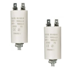 LOT 2 x Condensateur 1.5MF 1.5 MF Cosses Micro Farad 450V Condo Moteur NEDIS
