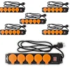 Lot de 6 - Bloc étanche IP44 5 prises 16A 2P+T avec clapets et interrupteur - Câble HO5RRF 3G1mm² de 1,5m - Zenitech