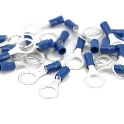 Lot de 25 - Cosse à œillet bleue diam10 mm avec manchon cuivre - câble 1,5-2,5 mm²