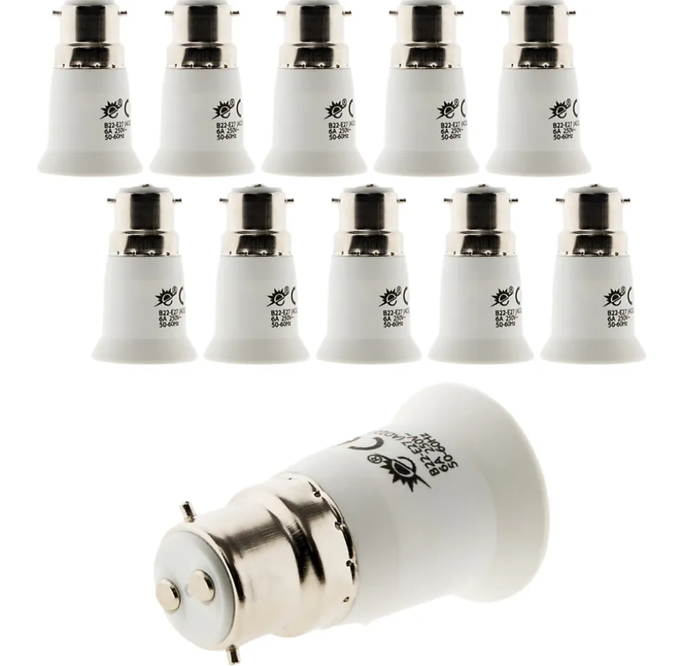Lot de 10 adaptateurs de douille B22/E27 - Zenitech
