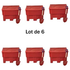Lot de 6 bacs à sable 300l+ pelle