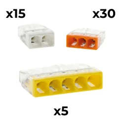 Lot de 50 bornes 2/3/5 entrées série 2273 - Wago