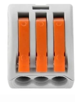Lot de 5 bornes de connexion 3 fils avec levier