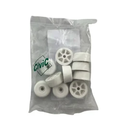 Lot de 10 butées de sol MADE IN FRANCE en élastomère blanc. Diamètre 23mm et hauteur 11mm.