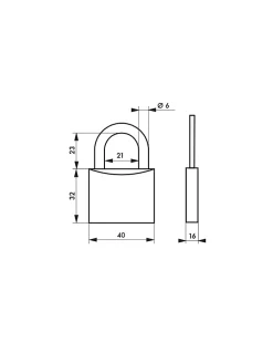 Lot de 2 cadenas TYPE 1, intérieur, 40mm, anse acier cémenté, 4 clés, s'entrouvrant - THIRARD