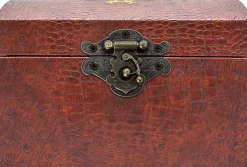 Lot de 4 charnières à loquet en bronze antique sculpté pour boîte à bijoux vintage, style rétro