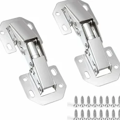 Lot de 4 charnières invisibles à 90 degrés pour portes d'armoires de cuisine, 77 mm