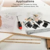 Lot de 8 charnières métalliques noires, épaisseur 1,5 mm, pour porte d'armoire, avec 40 vis