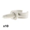 Lot de 10 clips avec chevilles diamètre 25mm - Gris - Zenitech