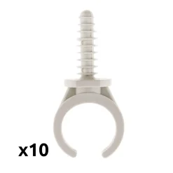 Lot de 10 clips avec chevilles diamètre 25mm - Gris - Zenitech