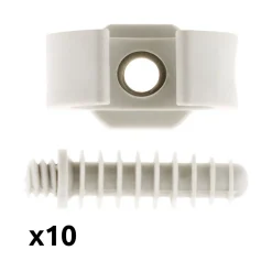 Lot de 10 clips avec chevilles diamètre 25mm - Gris - Zenitech