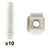 Lot de 10 clips avec chevilles diamètre 16mm - Gris - Zenitech