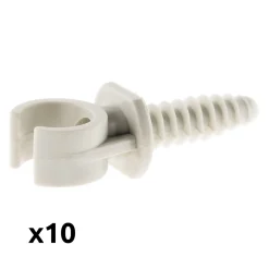 Lot de 10 clips avec chevilles diamètre 16mm - Gris - Zenitech