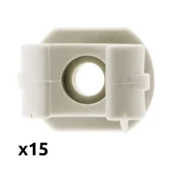 Lot de 15 clips diamètre 20mm sans chevilles - Zenitech