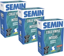 Lot de 3 Colle en Poudre pour Papiers Peints Vinyls et Intissés Semin, Boite de 300 g