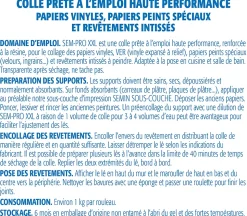 Lot de 2 colles Papiers Peints en Pâte Semin Sem-Pro XXL, Prêt à l'Emploi, Seau de 5 kg