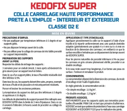 Lot de 2 colles pour Carrelage Haute Performance Kedofix Semin, Prêt à l'emploi, Intérieur/extérieur, seau de 5 kg