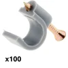 Lot de 100 crochets de fixation diamètre 10mm - Gris - Zenitech