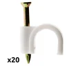 Lot de 20 crochets fixation diamètre 5mm - Blanc - Zenitech