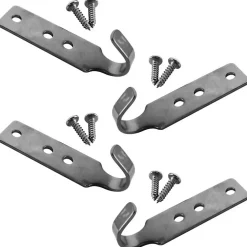 Lot de 4 crochets inox + 8 vis pour piscine hors sol en bois - Linxor