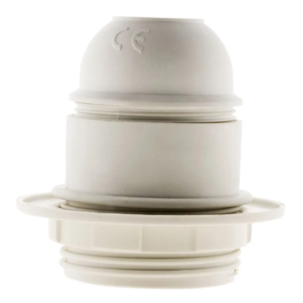 Lot de 5 douilles E27 + bague - Blanc - Zenitech