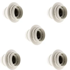 Lot de 5 douilles E27 + bague - Blanc - Zenitech