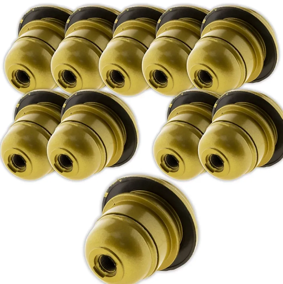 Lot de 10 douilles E27 + bague - Doré - Zenitech