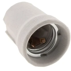 Lot de 4 douilles E27 porcelaine à vis - Blanc - Zenitech