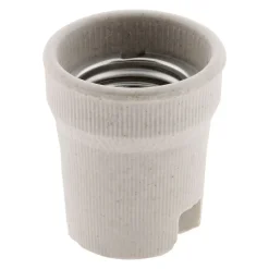 Lot de 4 douilles E27 porcelaine à vis - Blanc - Zenitech