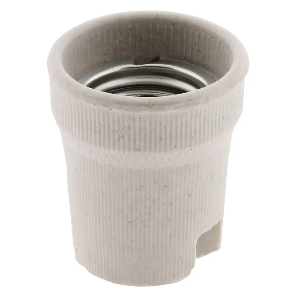 Lot de 4 douilles E27 porcelaine à vis - Blanc - Zenitech