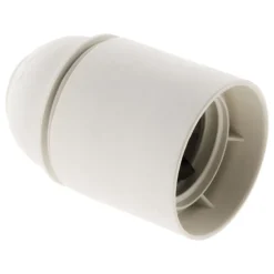 Lot de 2 douilles lisses sans bague E27 - Blanc - Zenitech