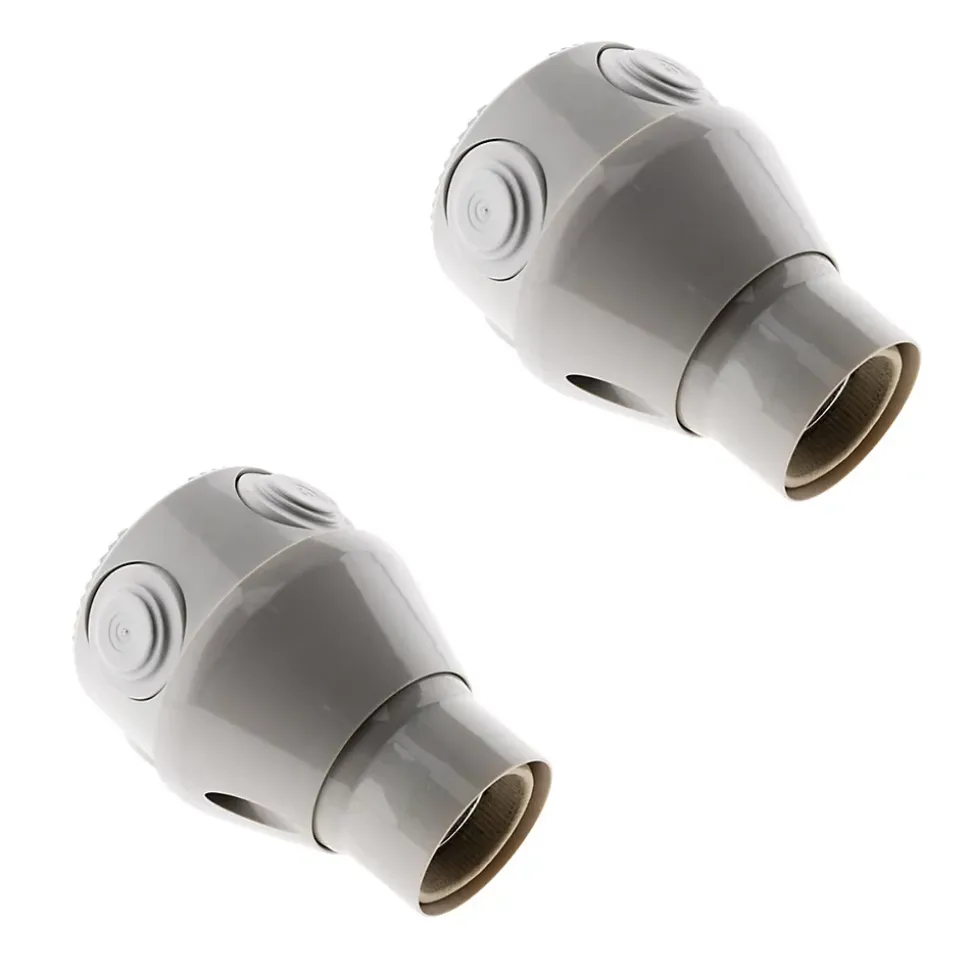 Lot de 2 douilles orientables E27 - Blanc - Zenitech