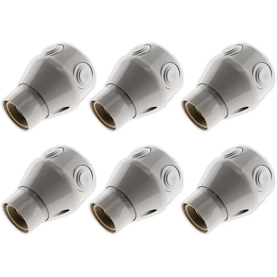 Lot de 10 douilles orientables E27 - Blanc - Zenitech