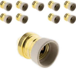 Lot de 10 douillesE27 en laiton avec collerette porcelaine - Zenitech